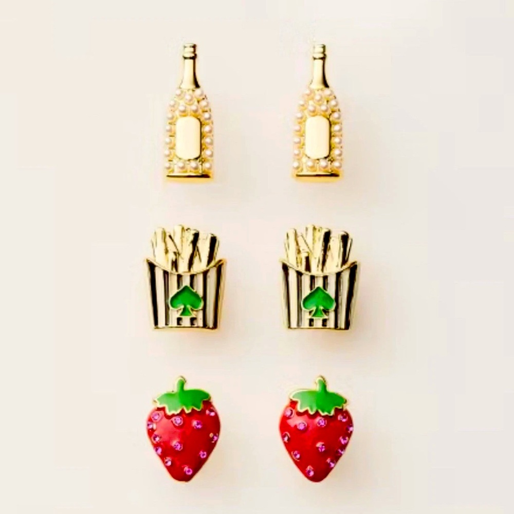 kate spade new york x Target Earrings Champagne French Fries Strawberries